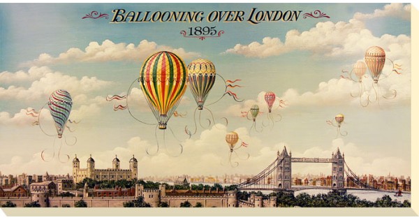 I And B Lane - Ballooning Over London Canvas Print