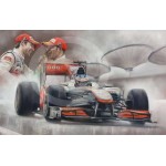 Stephen Doig - Victory in Shanghai - Jenson Button & Lewis Hamilton